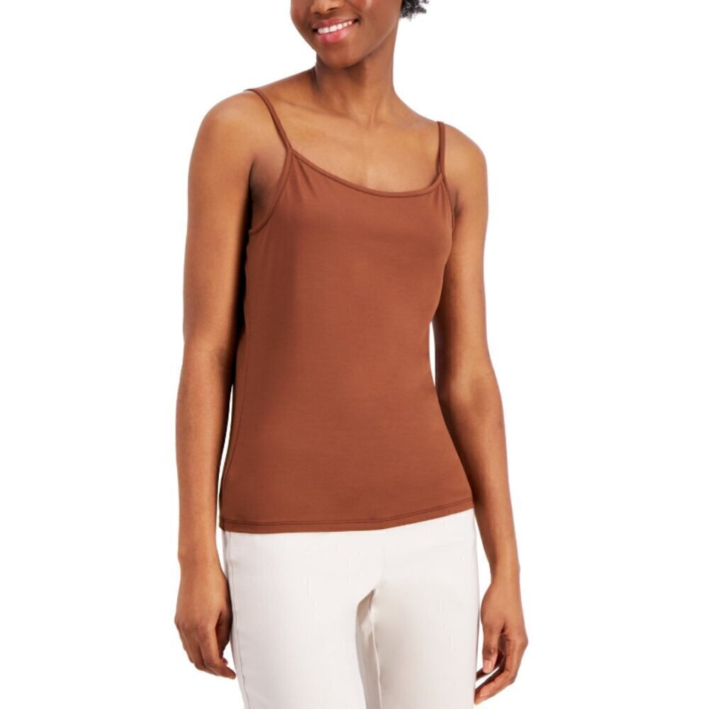 Alfani Women's Size XS Scoop-Neck Nude /Brown Knit Camisole Tank NWT